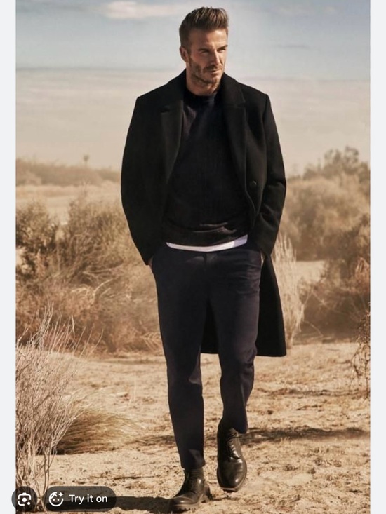 H&M Other - H&M David Beckham Collection Black Wool Blend Long Coat